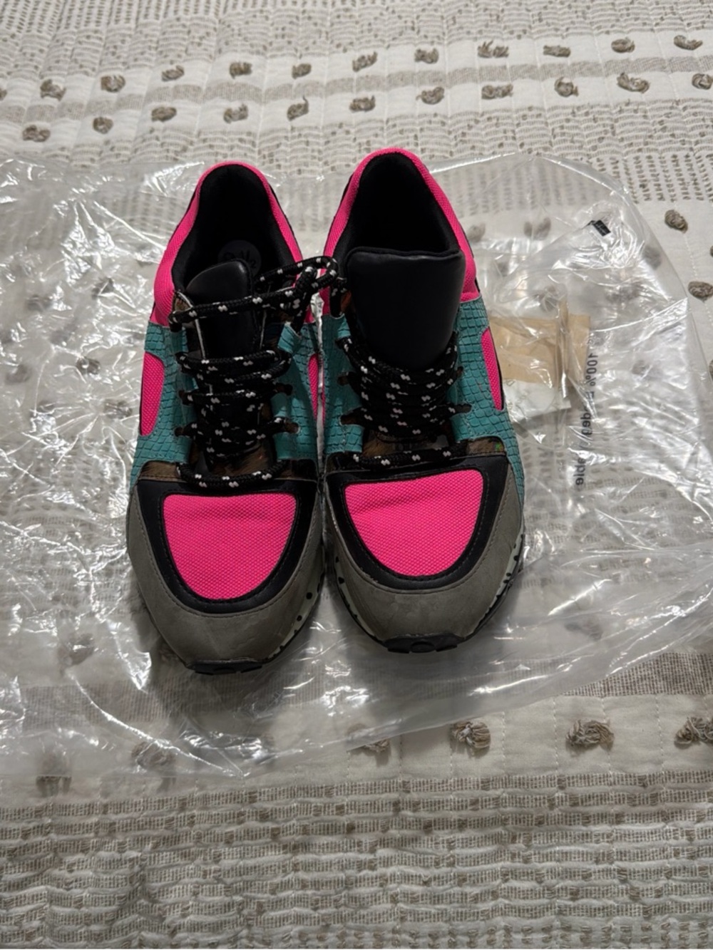 Steve Madden Women’s Athletic Sneakers in Hot Pink and Teal